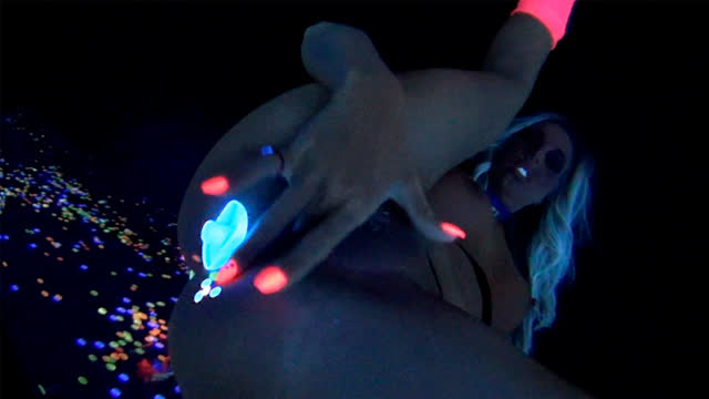 Thumbnail of Samantha gets off in this super hot black light solo